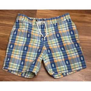 Polo By Ralph Lauren Vintage Plaid Swim Trunks Shorts Sz Large/l VGC